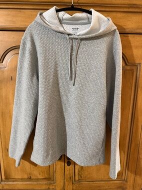 Old Navy Heather Light Gray fleece Waffle Hoodie